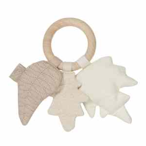 Hochet Feuilles Beige